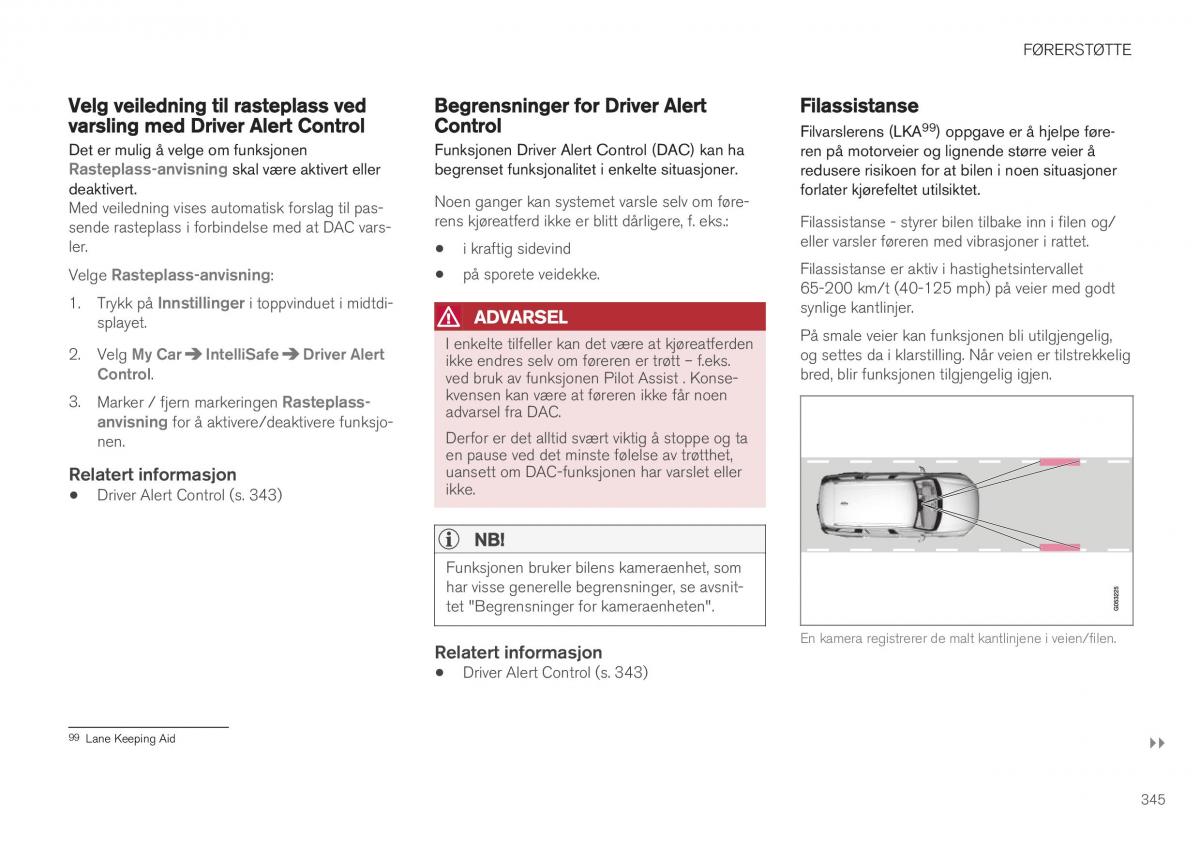 Volvo XC40 bruksanvisningen / page 347