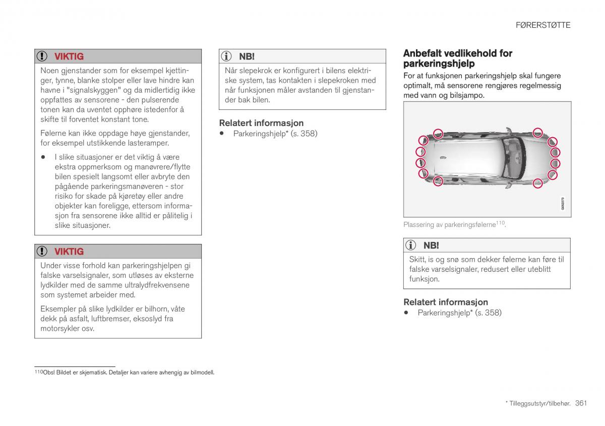 Volvo XC40 bruksanvisningen / page 363