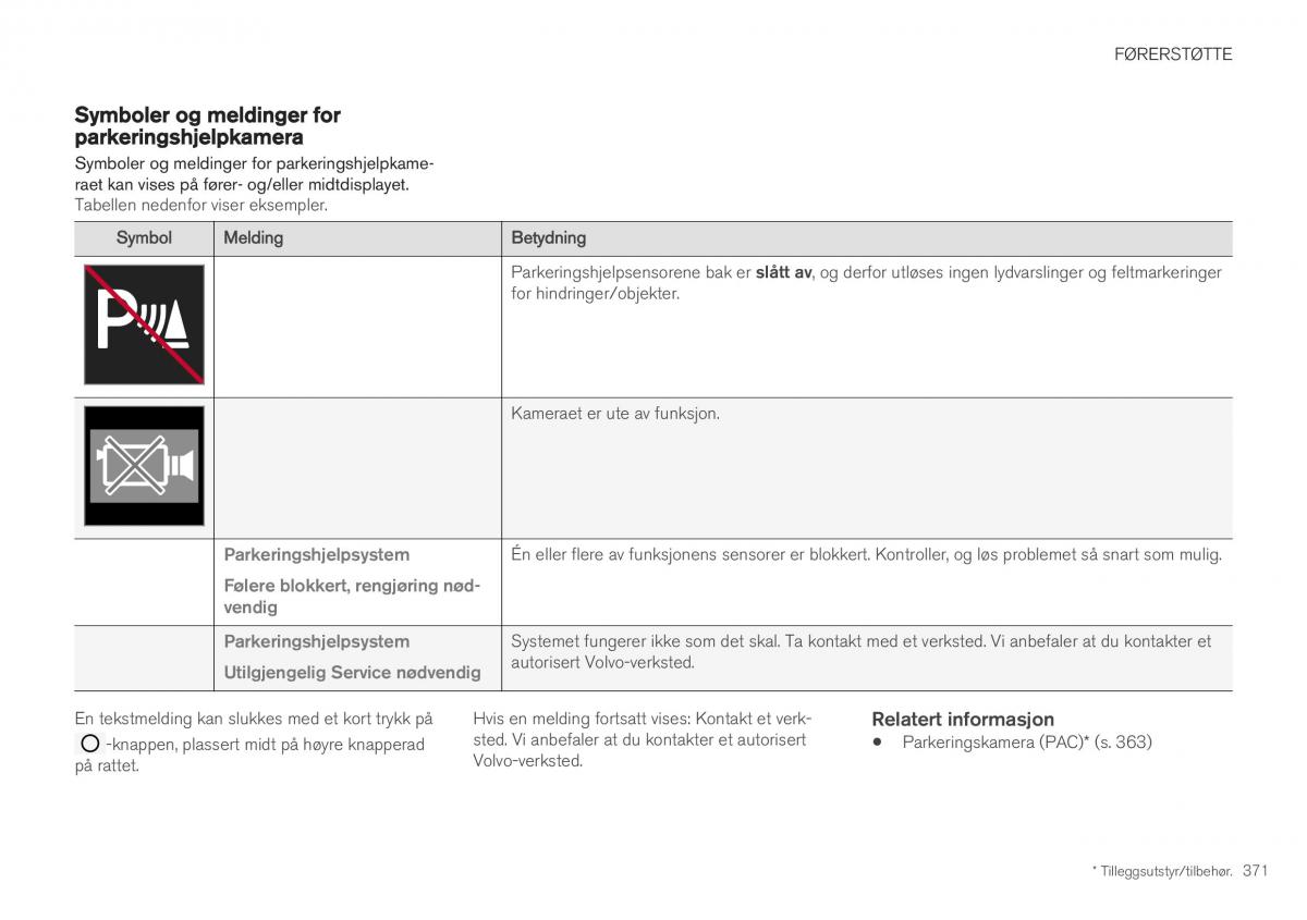 Volvo XC40 bruksanvisningen / page 373