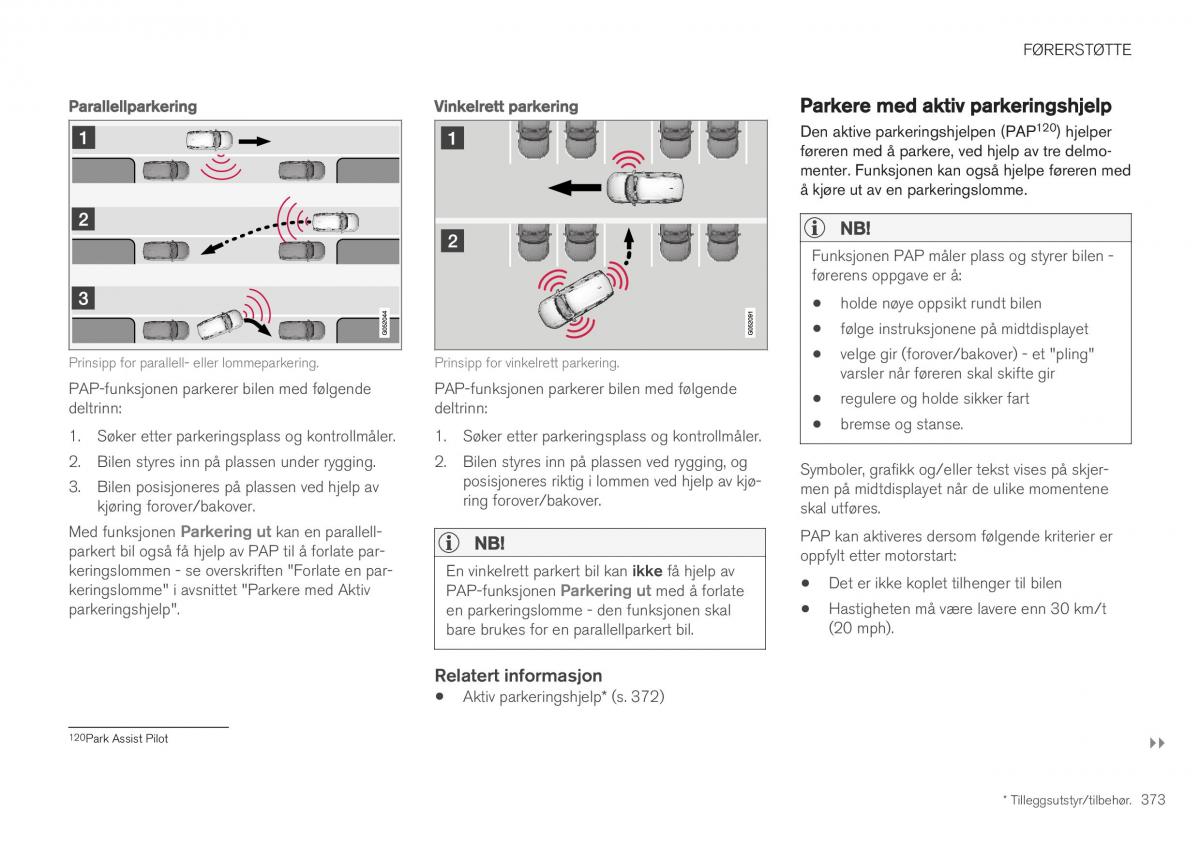 Volvo XC40 bruksanvisningen / page 375