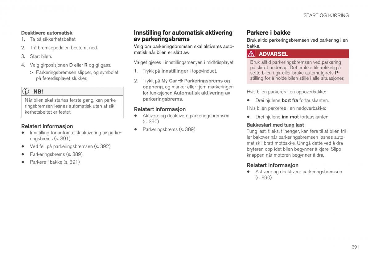 Volvo XC40 bruksanvisningen / page 393