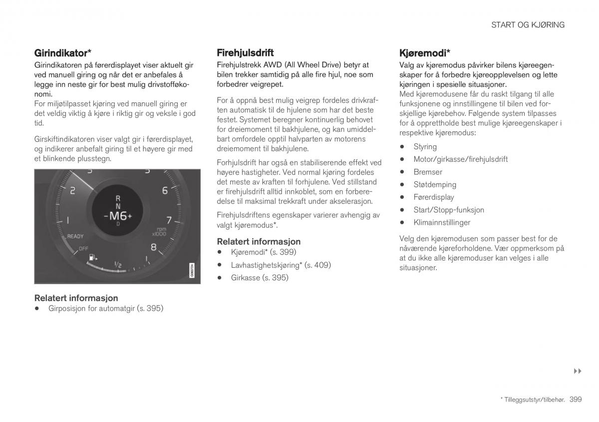 Volvo XC40 bruksanvisningen / page 401