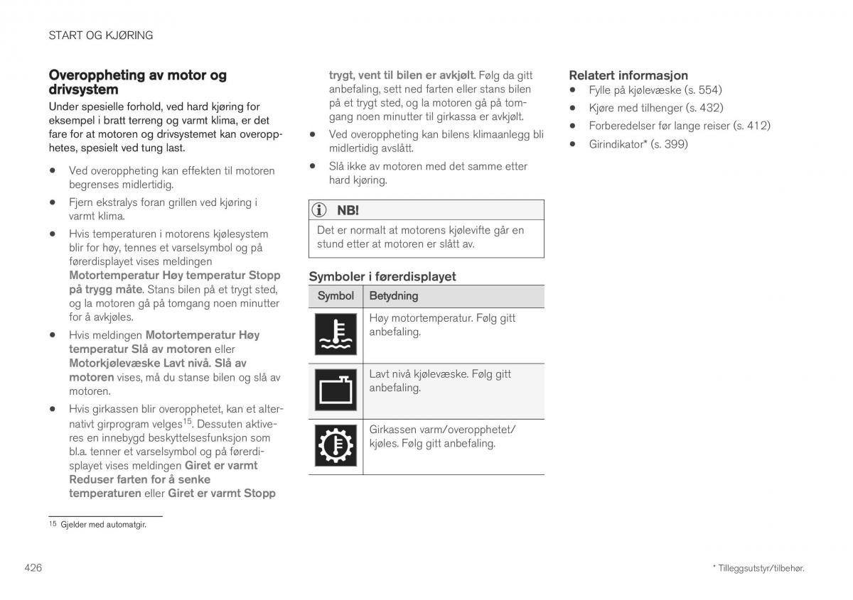 Volvo XC40 bruksanvisningen / page 428