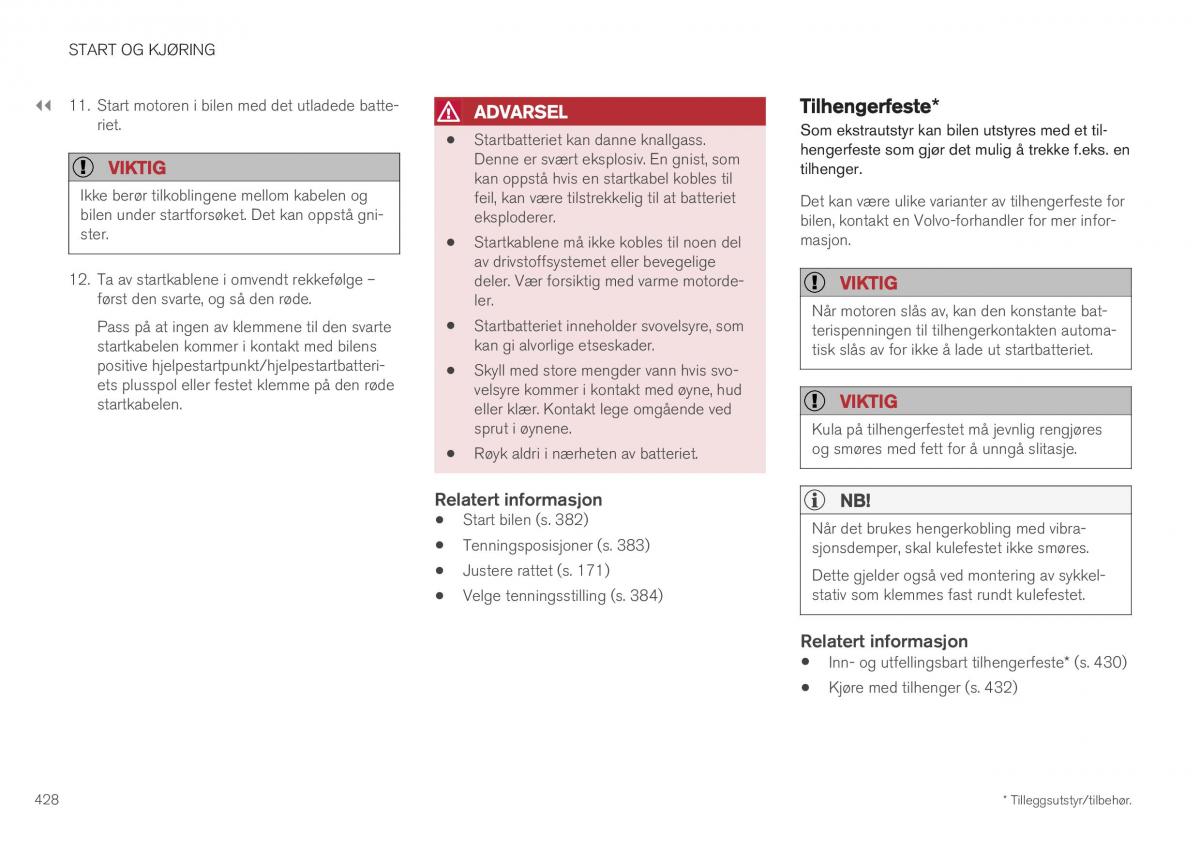 Volvo XC40 bruksanvisningen / page 430