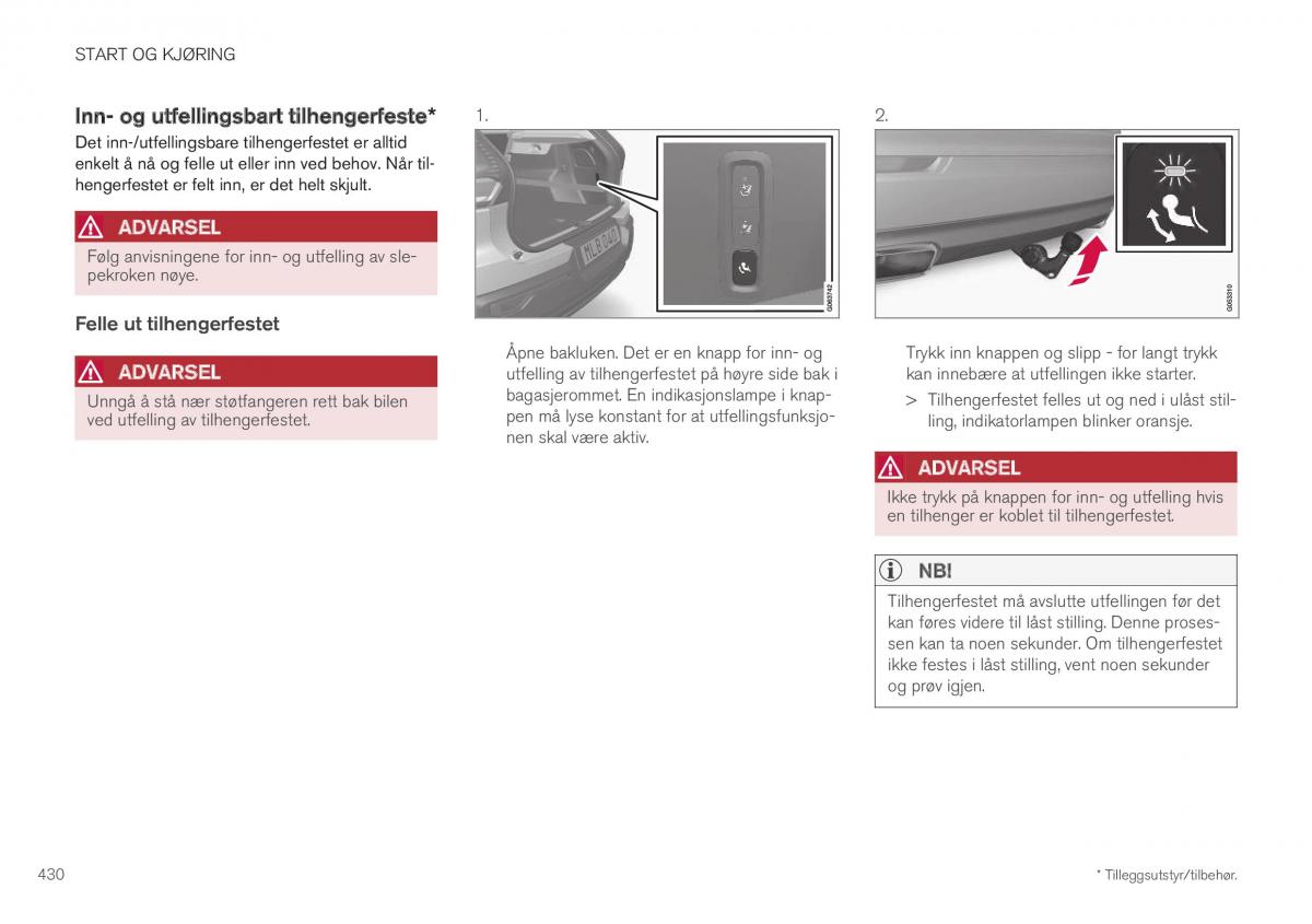 Volvo XC40 bruksanvisningen / page 432