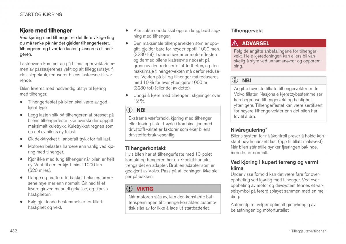 Volvo XC40 bruksanvisningen / page 434