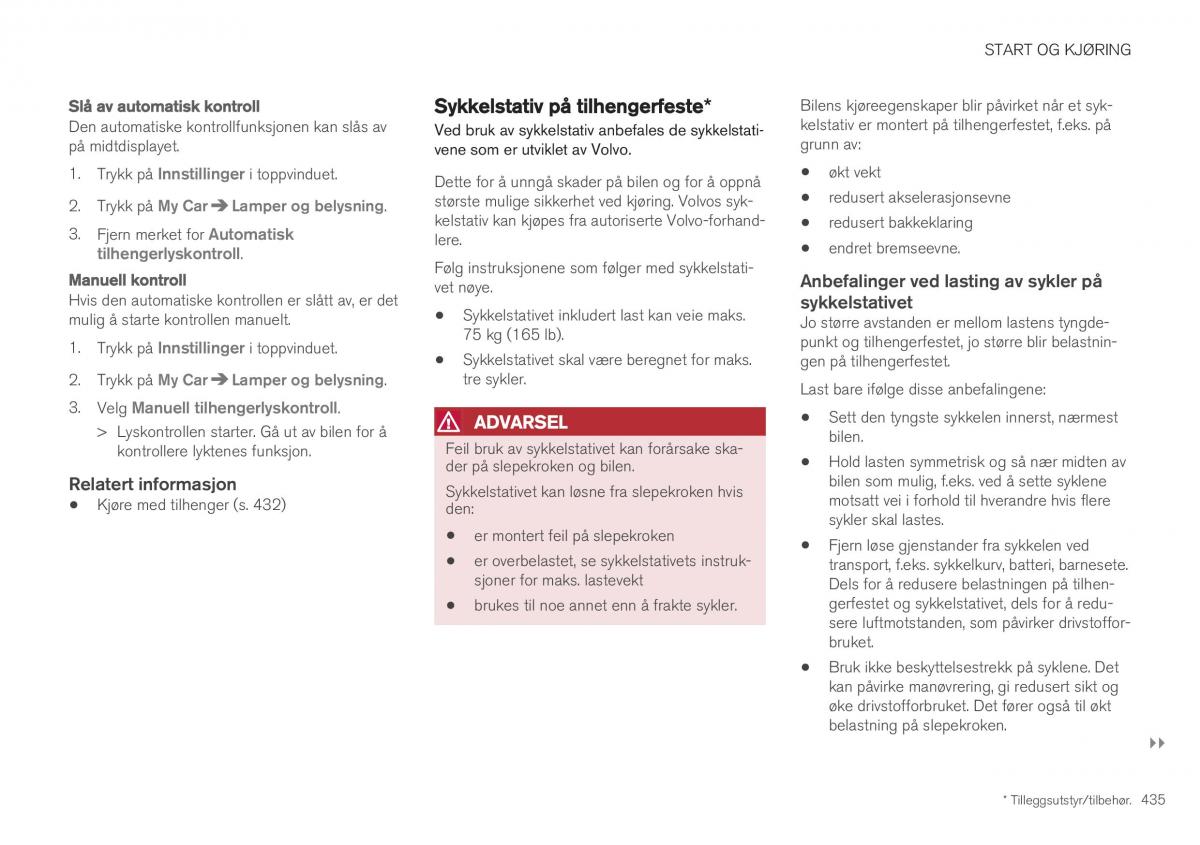 Volvo XC40 bruksanvisningen / page 437