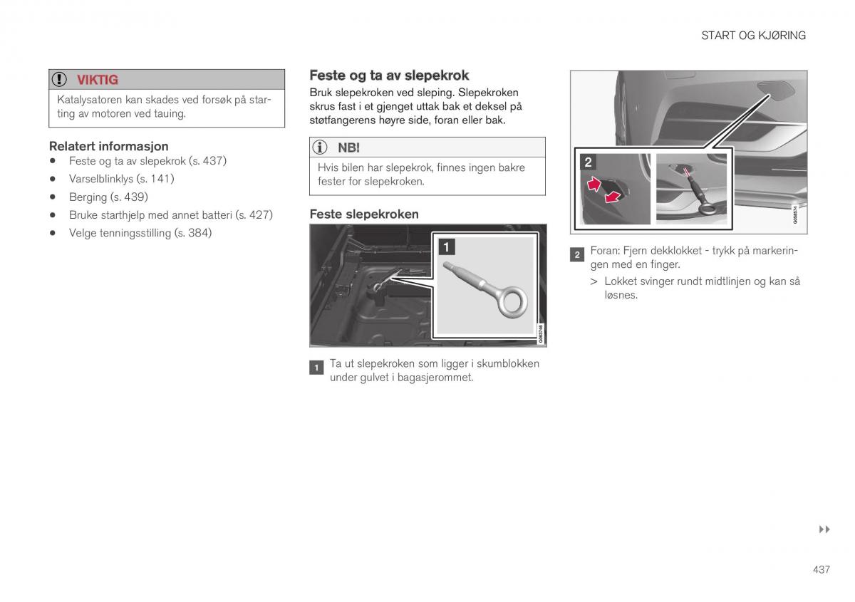 Volvo XC40 bruksanvisningen / page 439