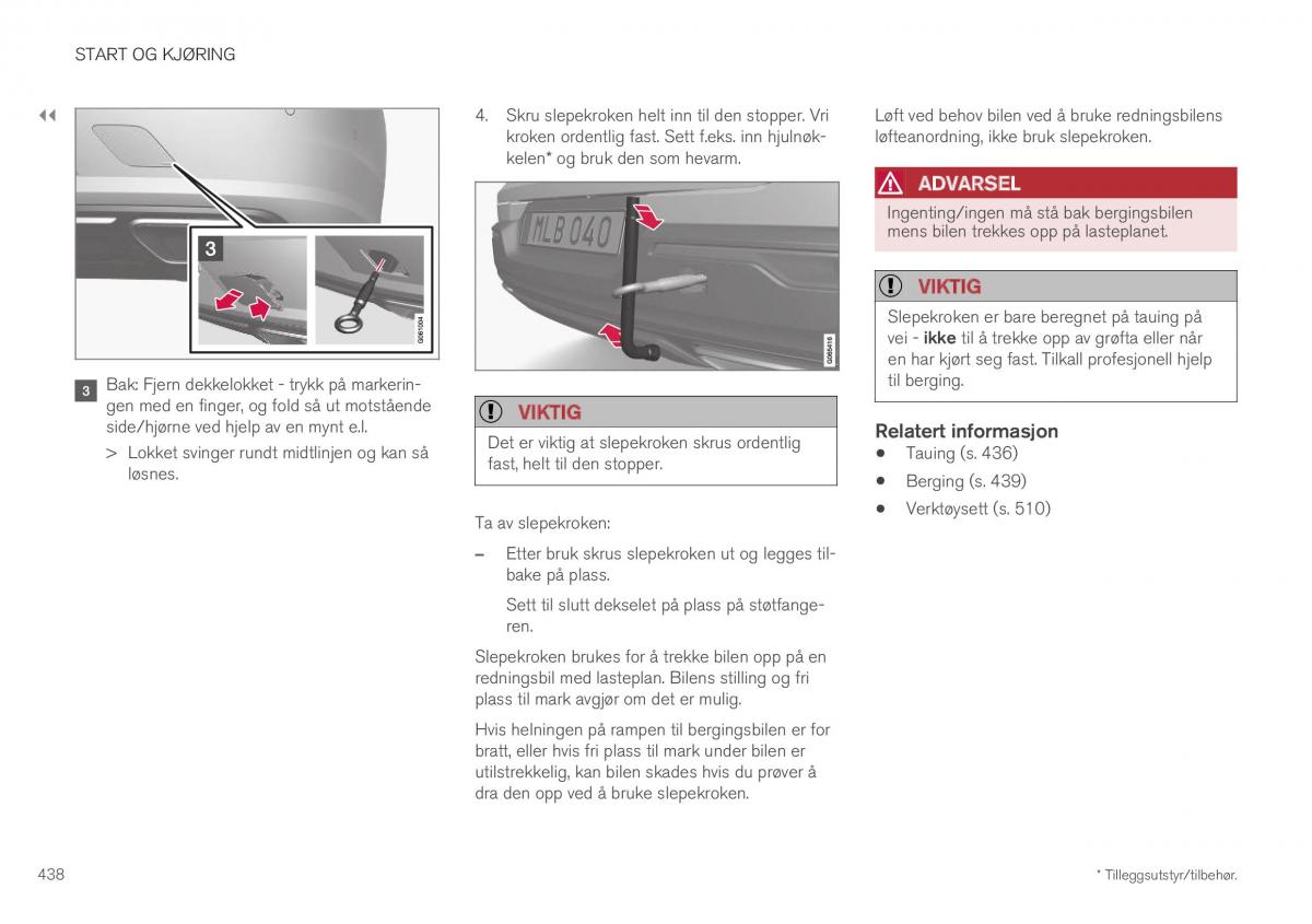 Volvo XC40 bruksanvisningen / page 440