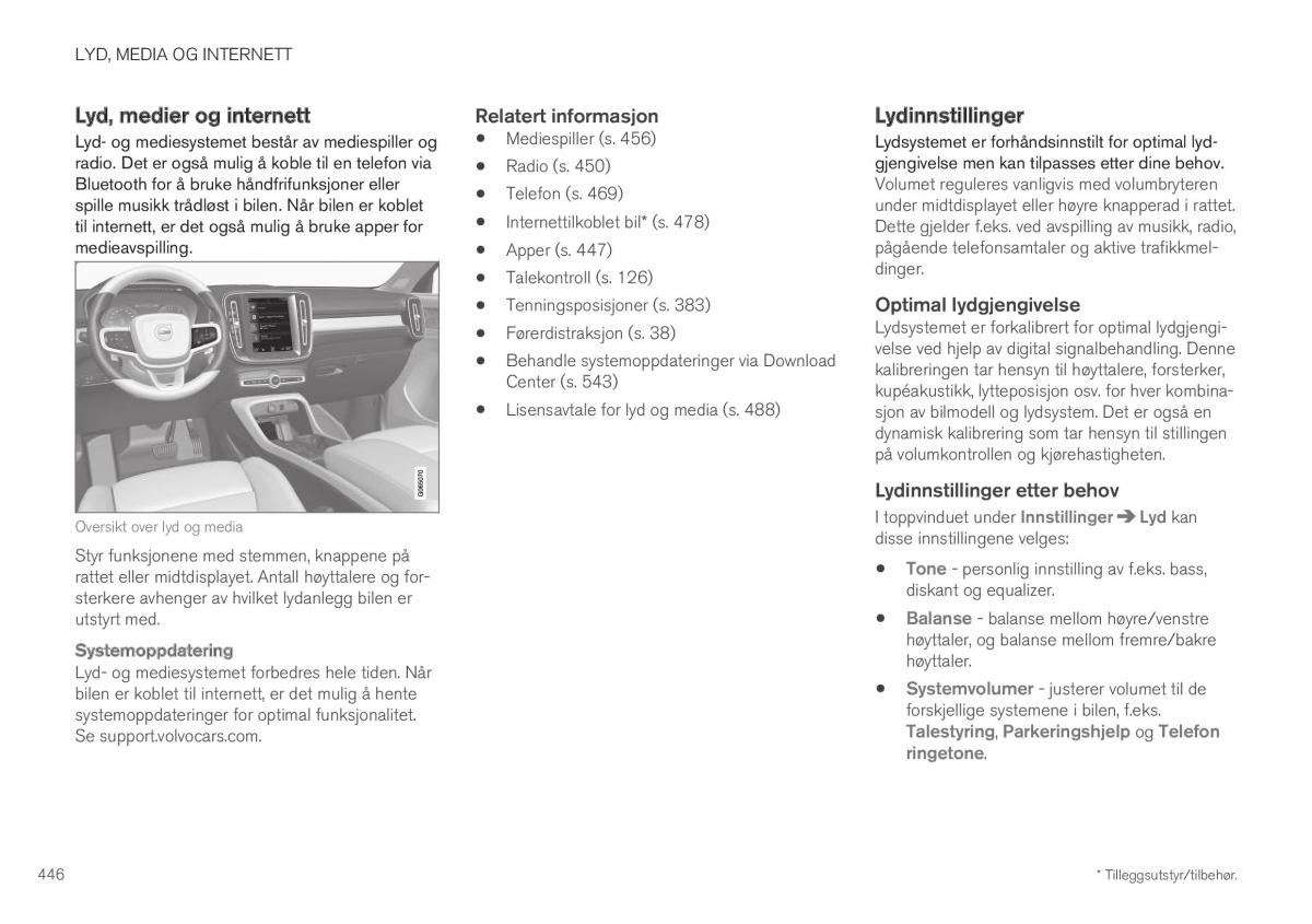 Volvo XC40 bruksanvisningen / page 448