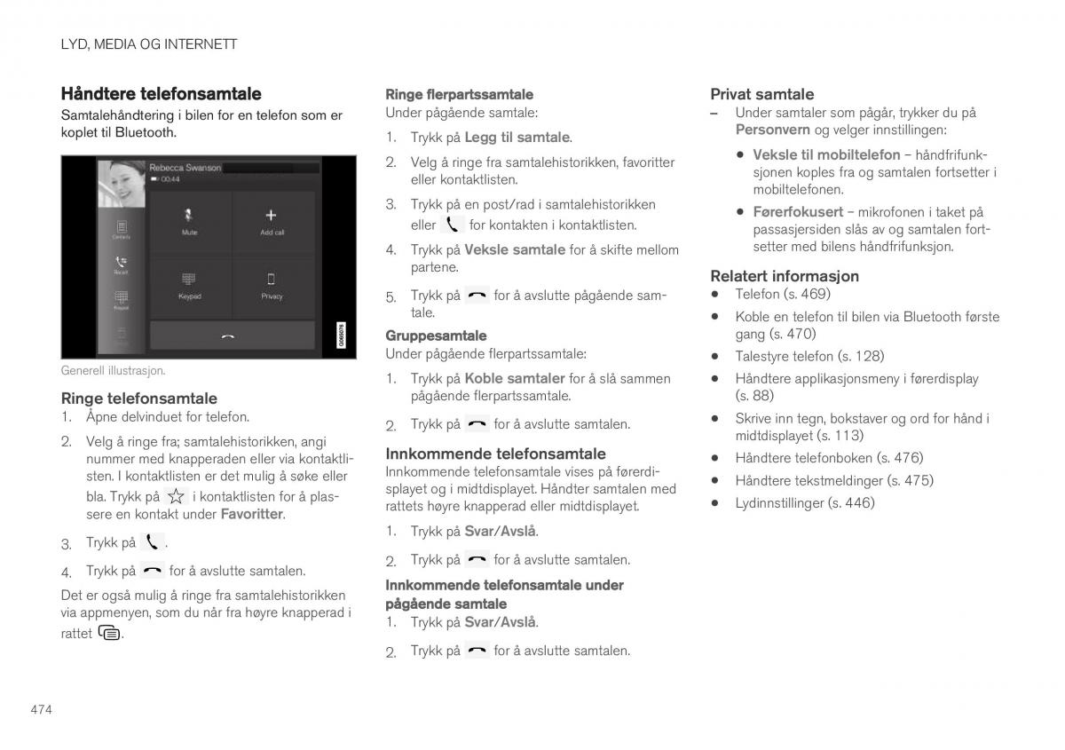 Volvo XC40 bruksanvisningen / page 476