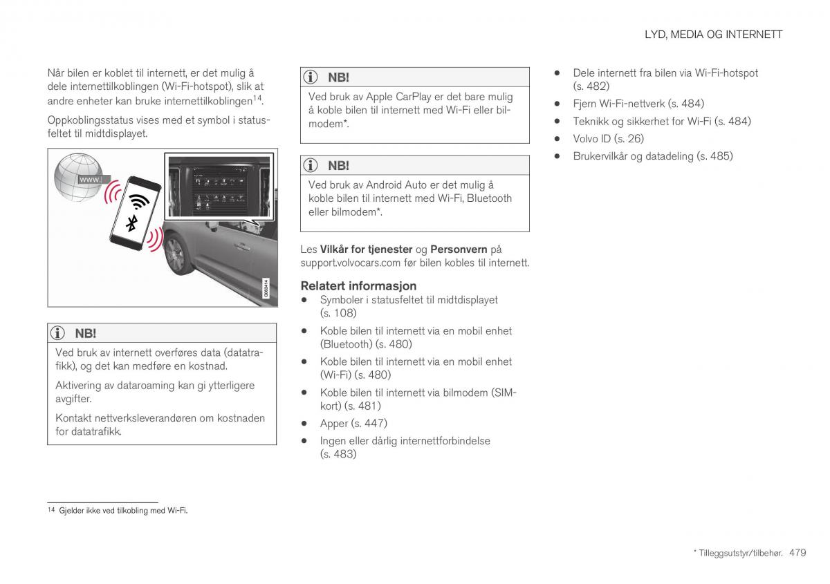 Volvo XC40 bruksanvisningen / page 481