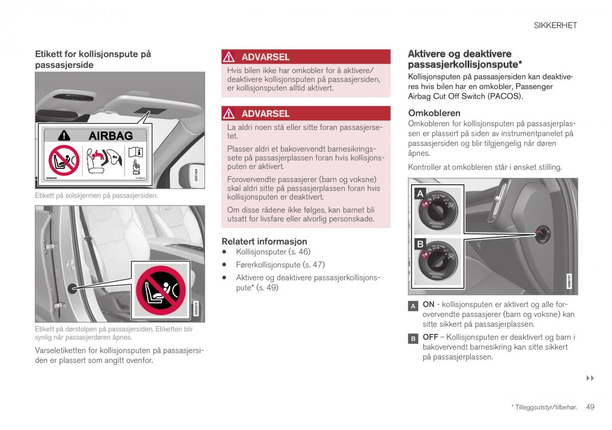 Volvo XC40 bruksanvisningen / page 51