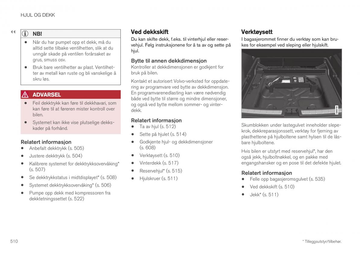 Volvo XC40 bruksanvisningen / page 512