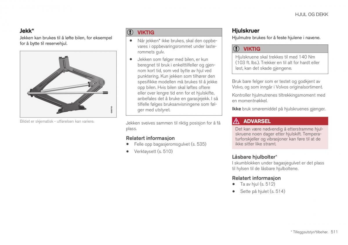 Volvo XC40 bruksanvisningen / page 513