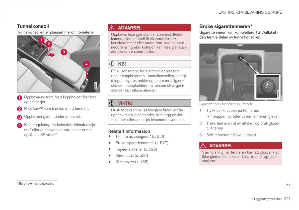 Volvo XC40 bruksanvisningen / page 529