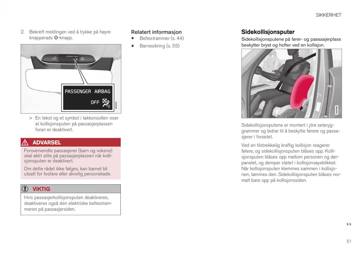 Volvo XC40 bruksanvisningen / page 53