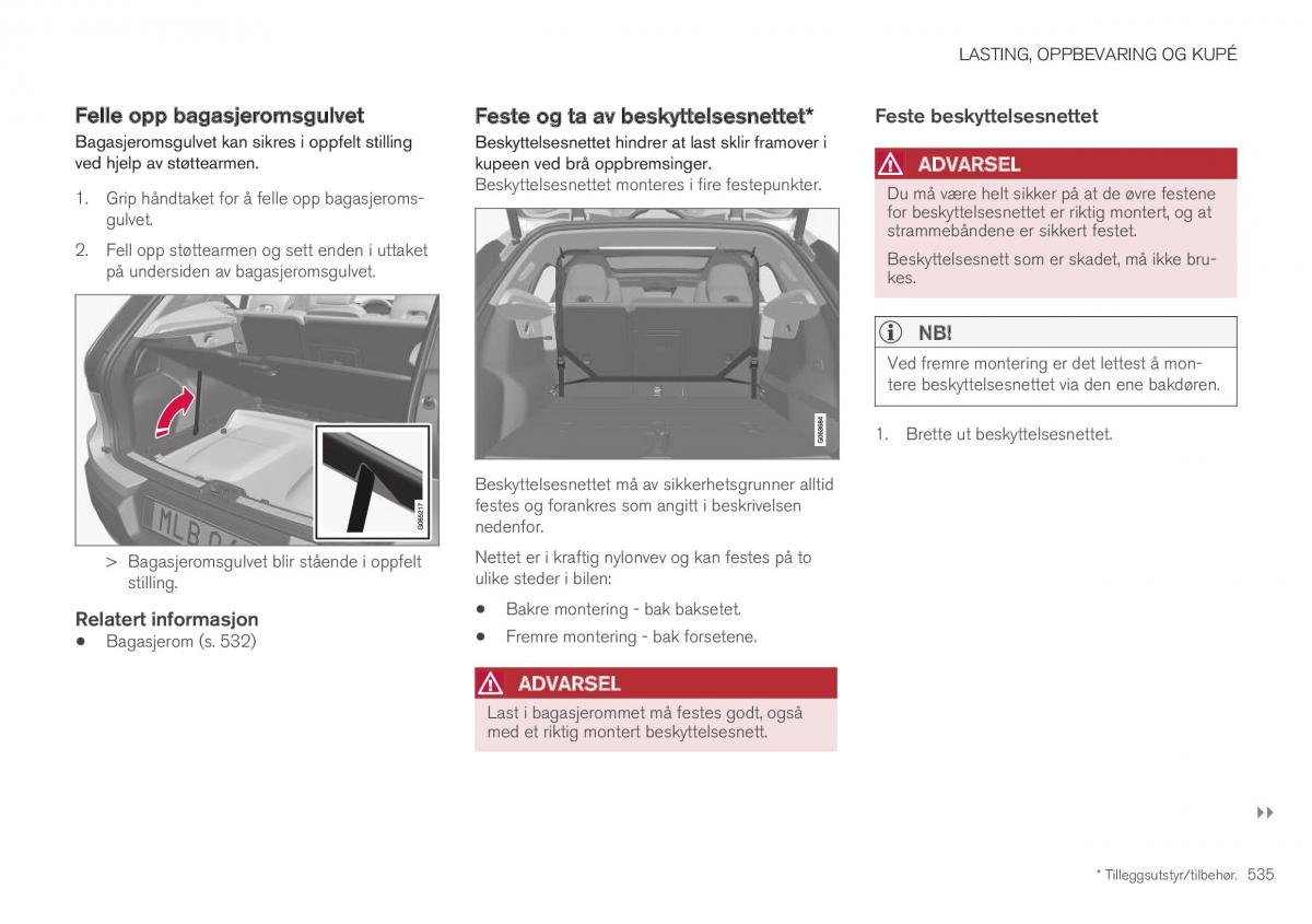 Volvo XC40 bruksanvisningen / page 537