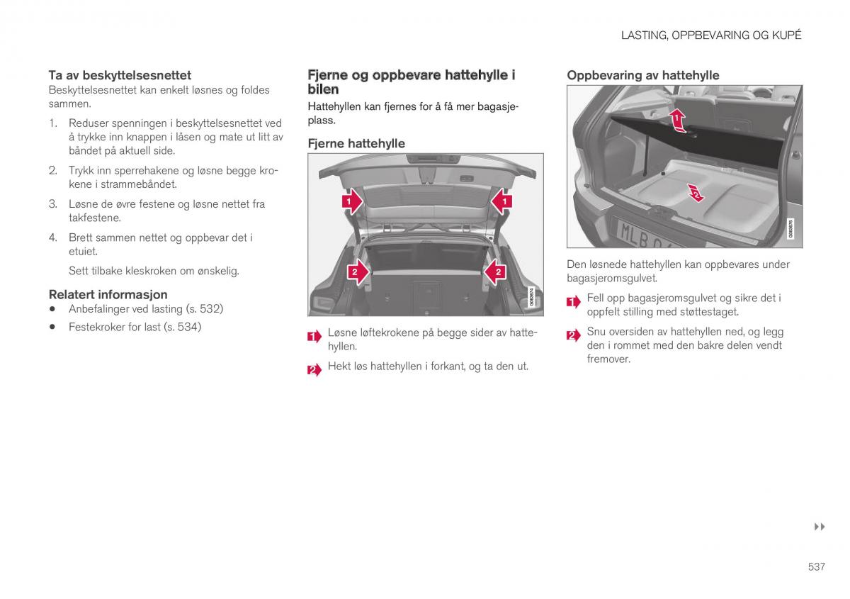 Volvo XC40 bruksanvisningen / page 539