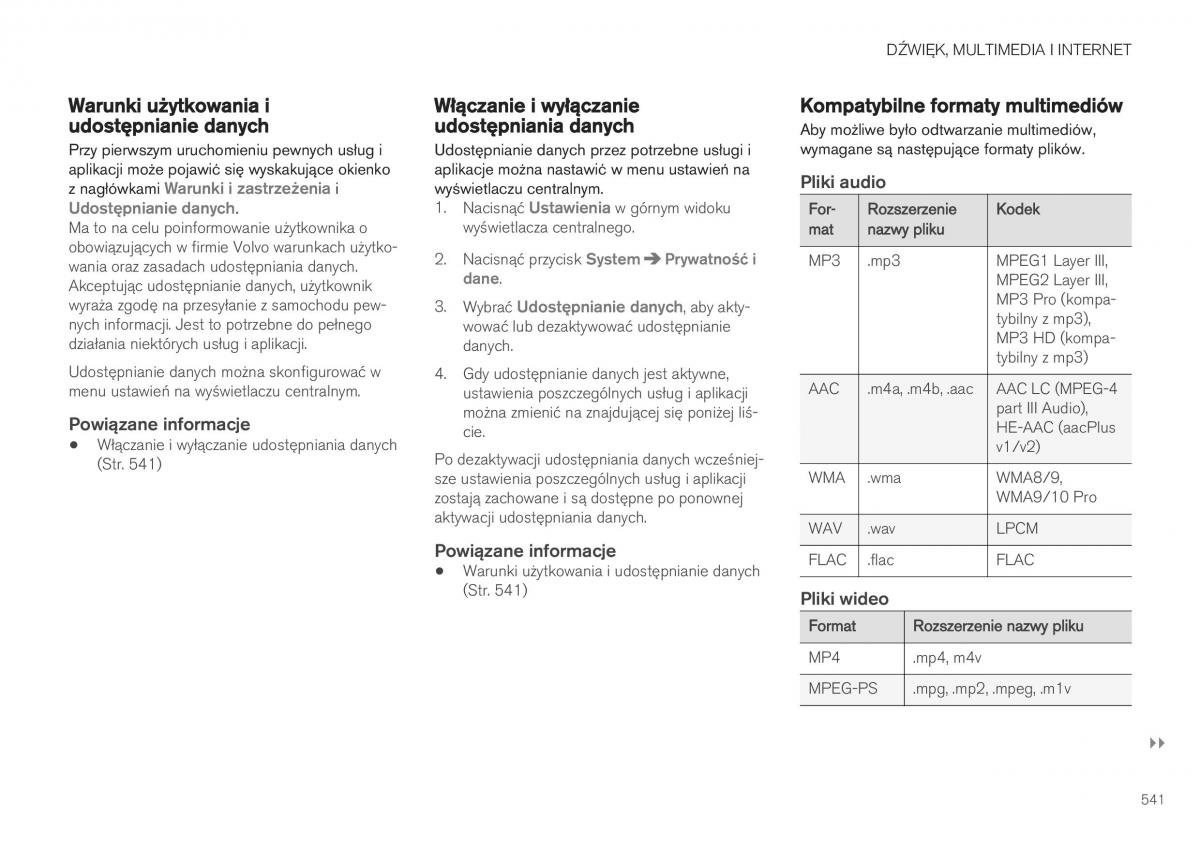 Volvo XC40 instrukcja obslugi / page 543