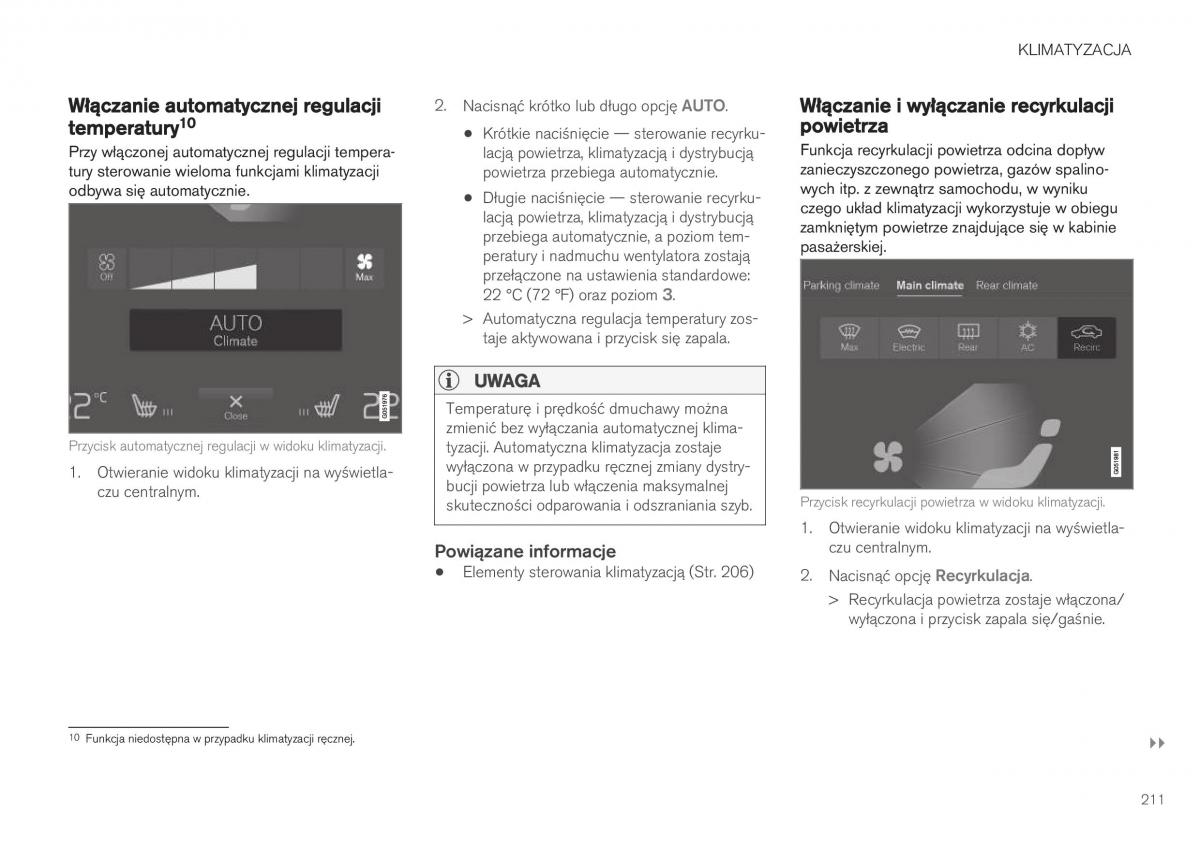 Volvo XC40 instrukcja obslugi / page 213