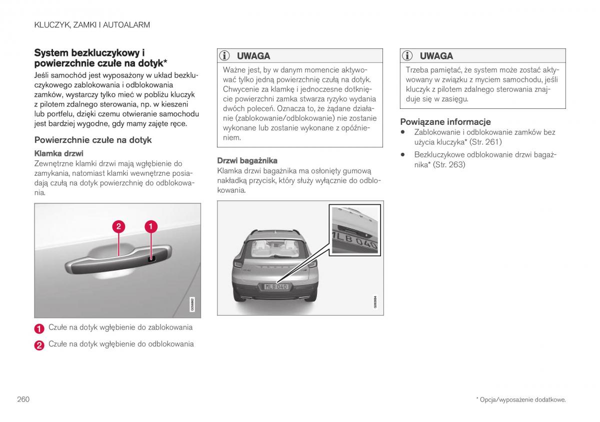 Volvo XC40 instrukcja obslugi / page 262