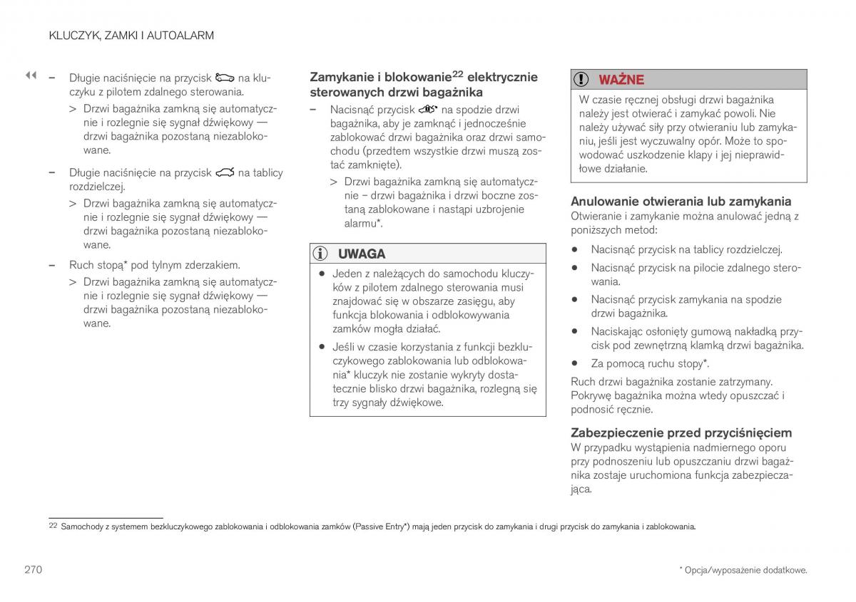 Volvo XC40 instrukcja obslugi / page 272