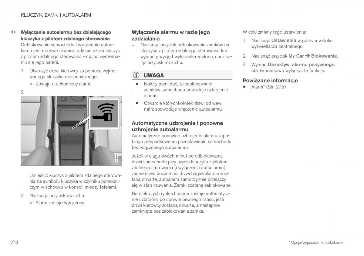 Volvo XC40 instrukcja obslugi / page 280