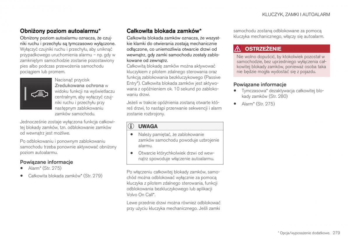 Volvo XC40 instrukcja obslugi / page 281