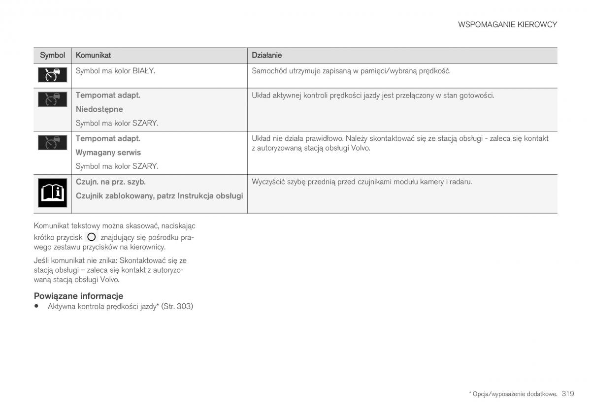 Volvo XC40 instrukcja obslugi / page 321