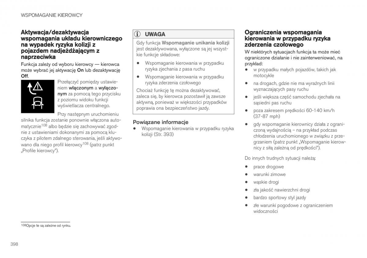 Volvo XC40 instrukcja obslugi / page 400