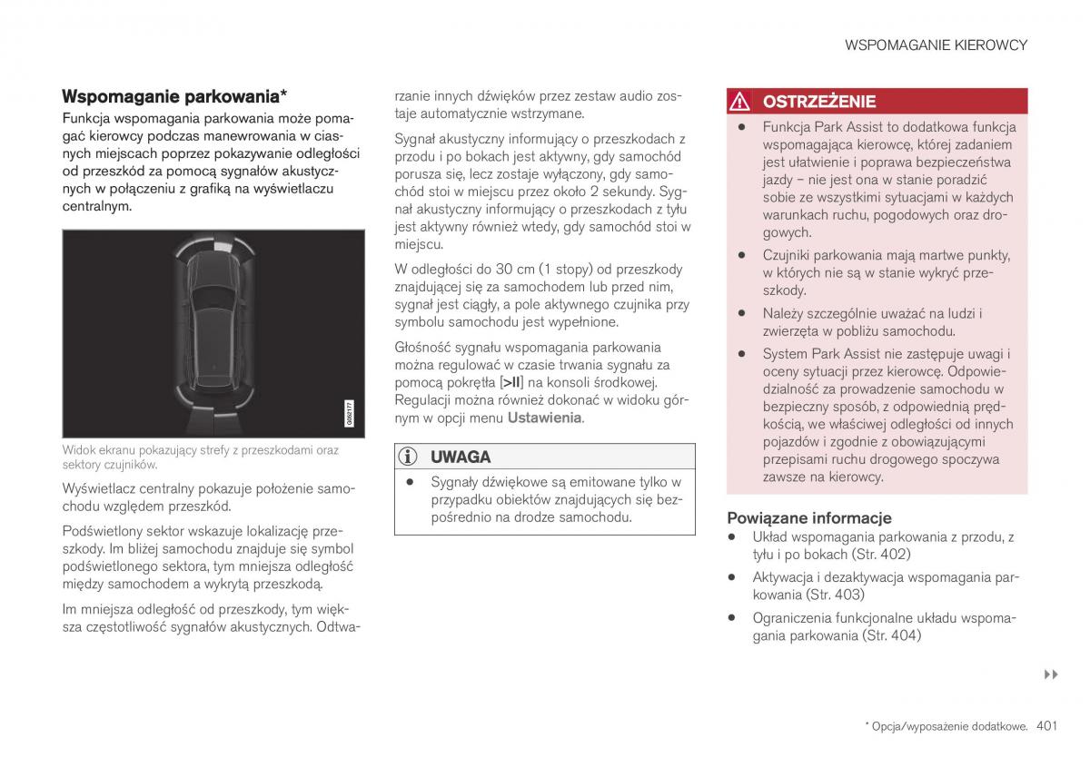 Volvo XC40 instrukcja obslugi / page 403