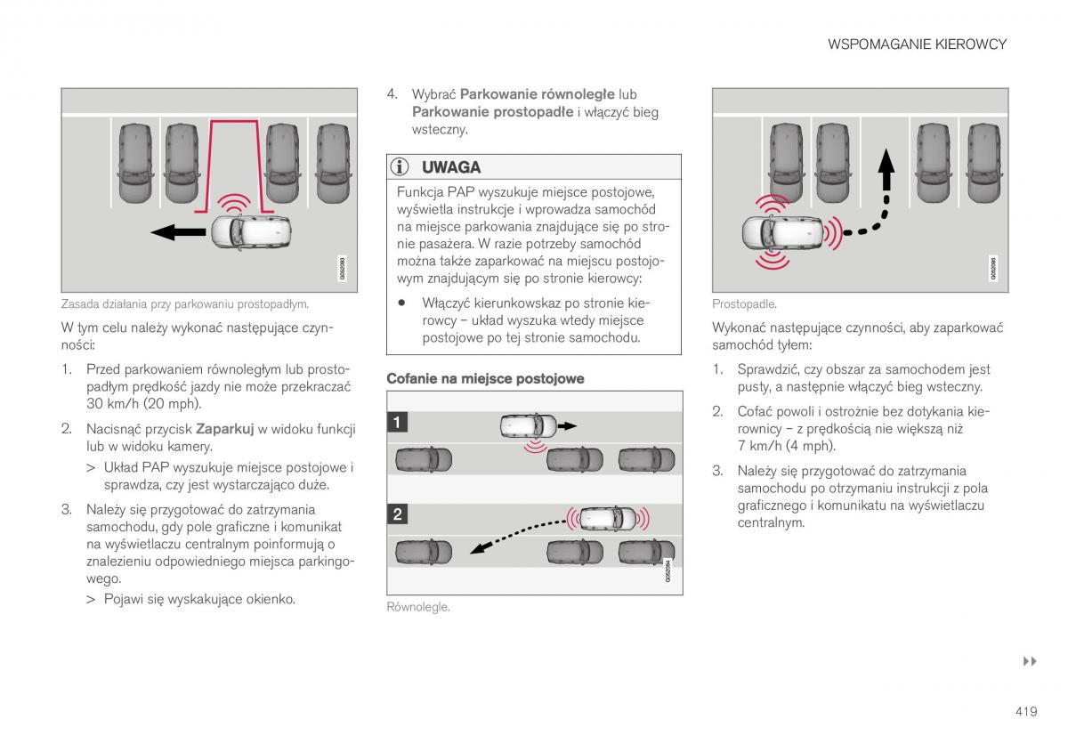 Volvo XC40 instrukcja obslugi / page 421