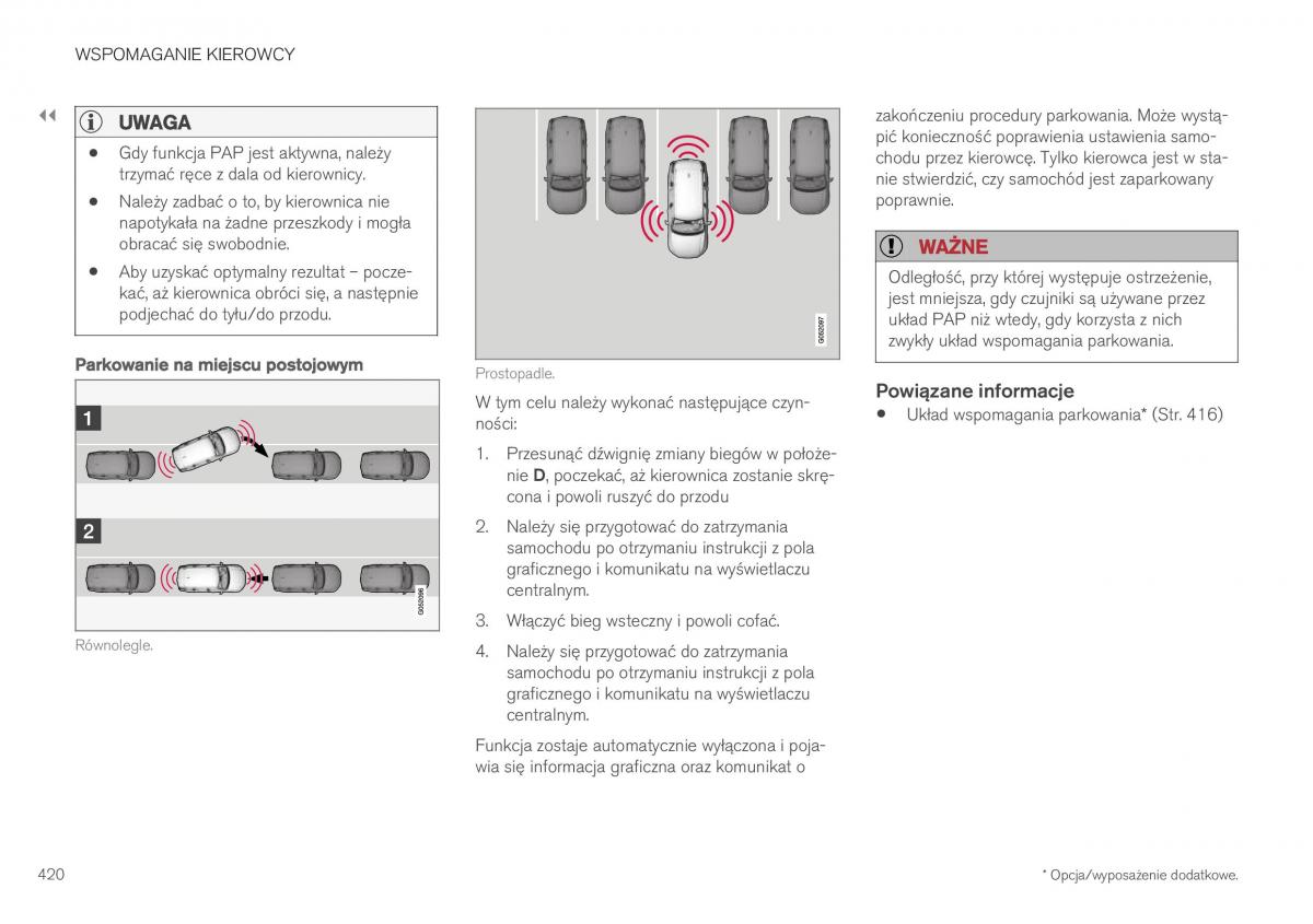 Volvo XC40 instrukcja obslugi / page 422