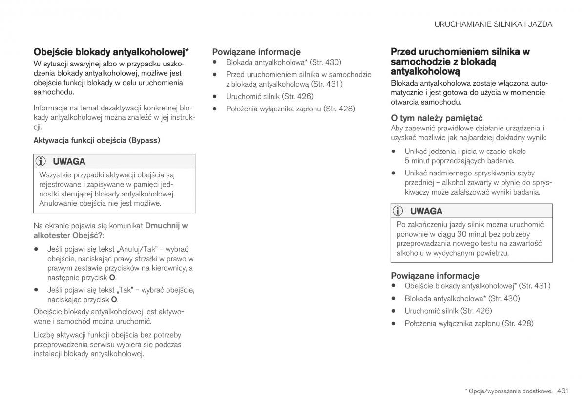 Volvo XC40 instrukcja obslugi / page 433