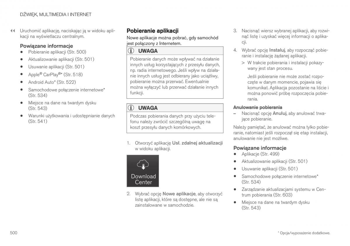 Volvo XC40 instrukcja obslugi / page 502