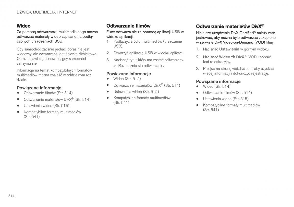 Volvo XC40 instrukcja obslugi / page 516