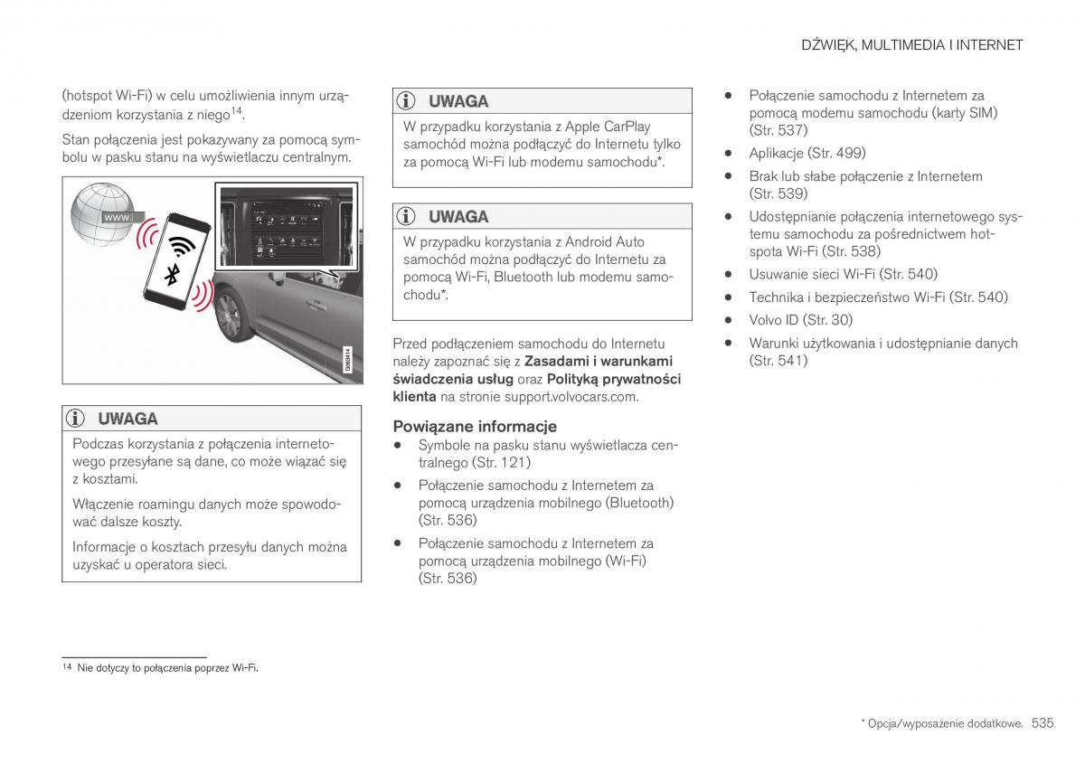 Volvo XC40 instrukcja obslugi / page 537