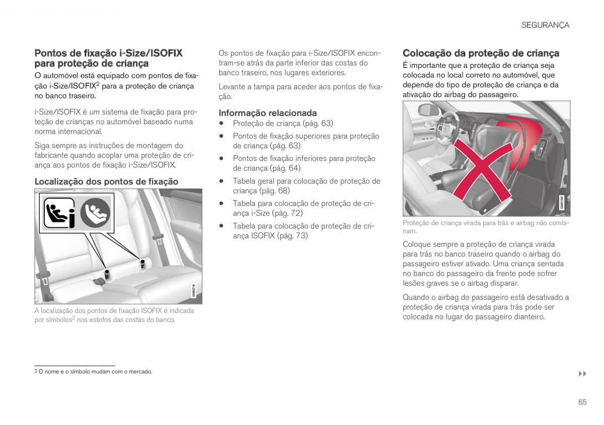 Volvo XC40 manual del propietario / page 67