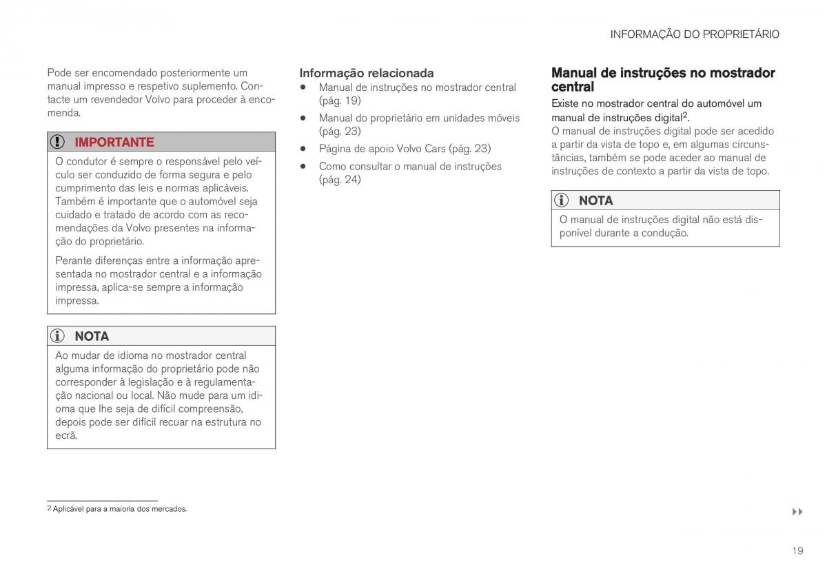 Volvo XC40 manual del propietario / page 21