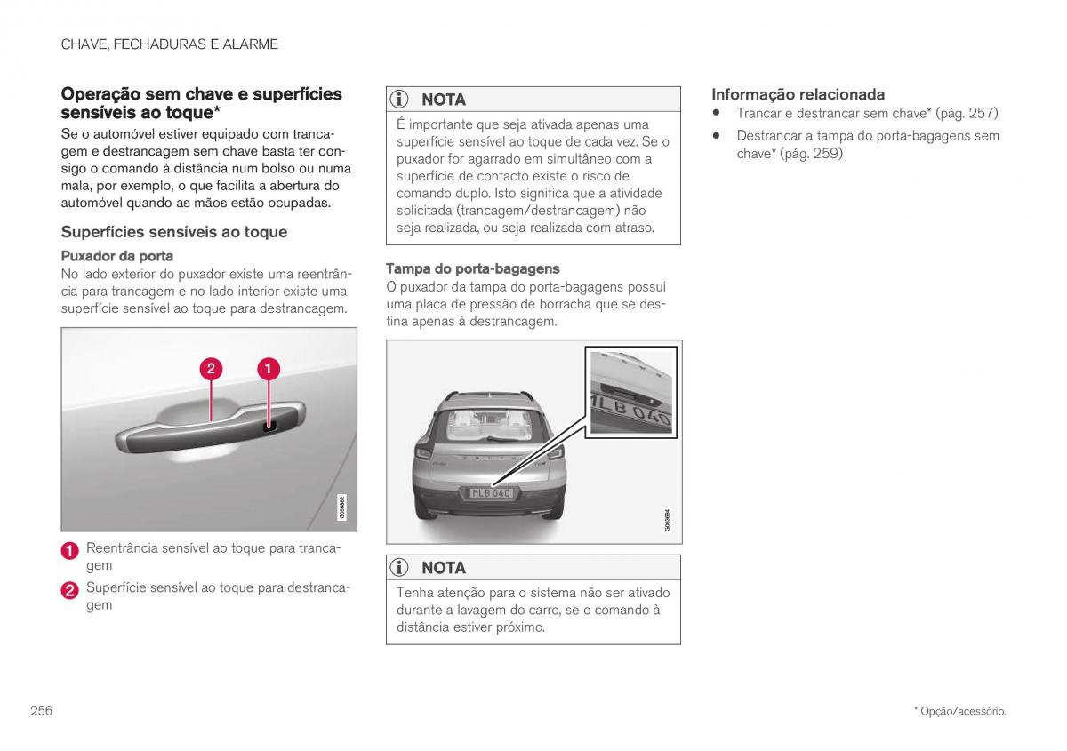 Volvo XC40 manual del propietario / page 258