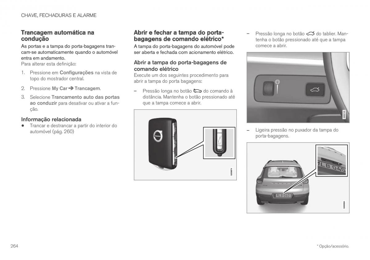 Volvo XC40 manual del propietario / page 266