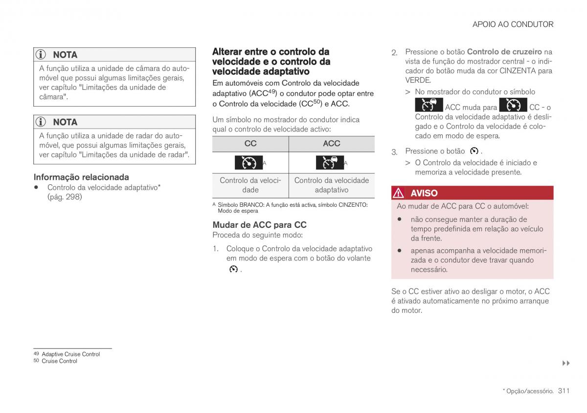 Volvo XC40 manual del propietario / page 313