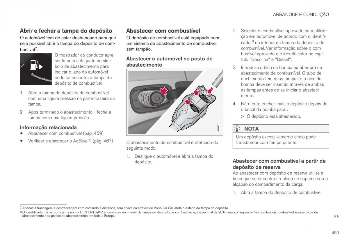 Volvo XC40 manual del propietario / page 461