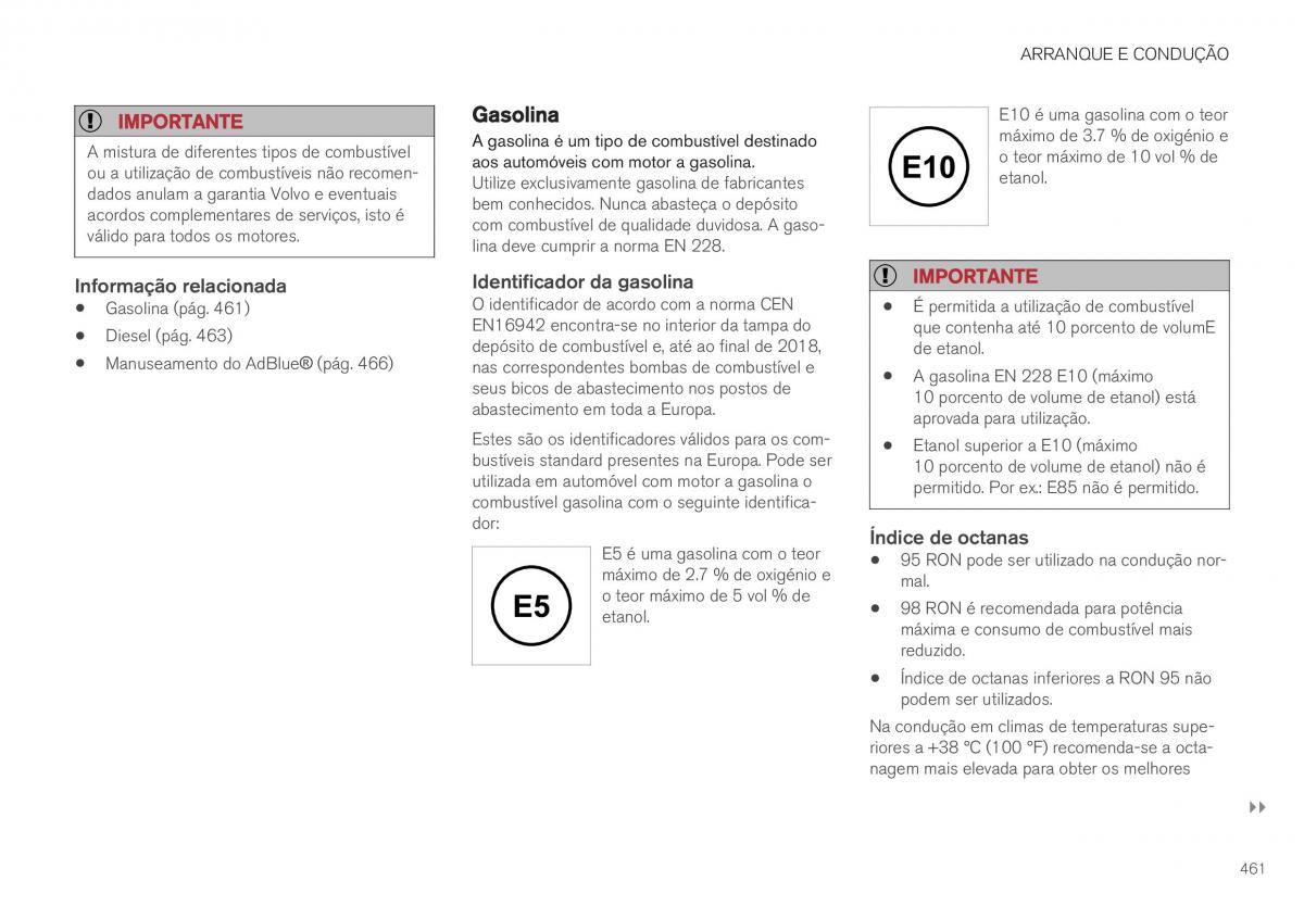 Volvo XC40 manual del propietario / page 463