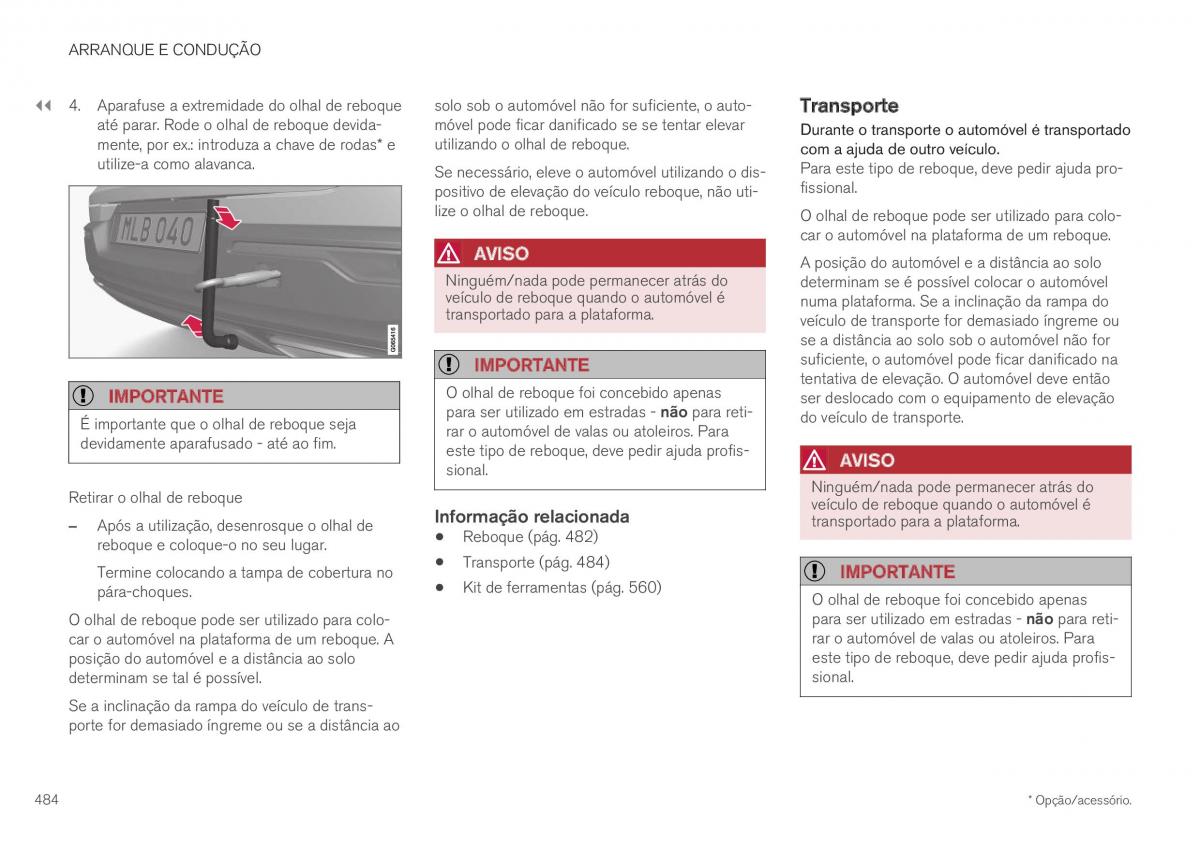 Volvo XC40 manual del propietario / page 486