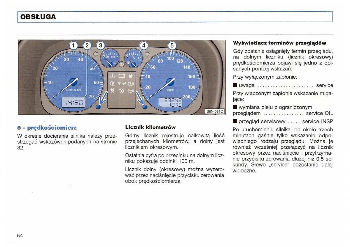 VW Polo III 3 instrukcja obslugi / page 56