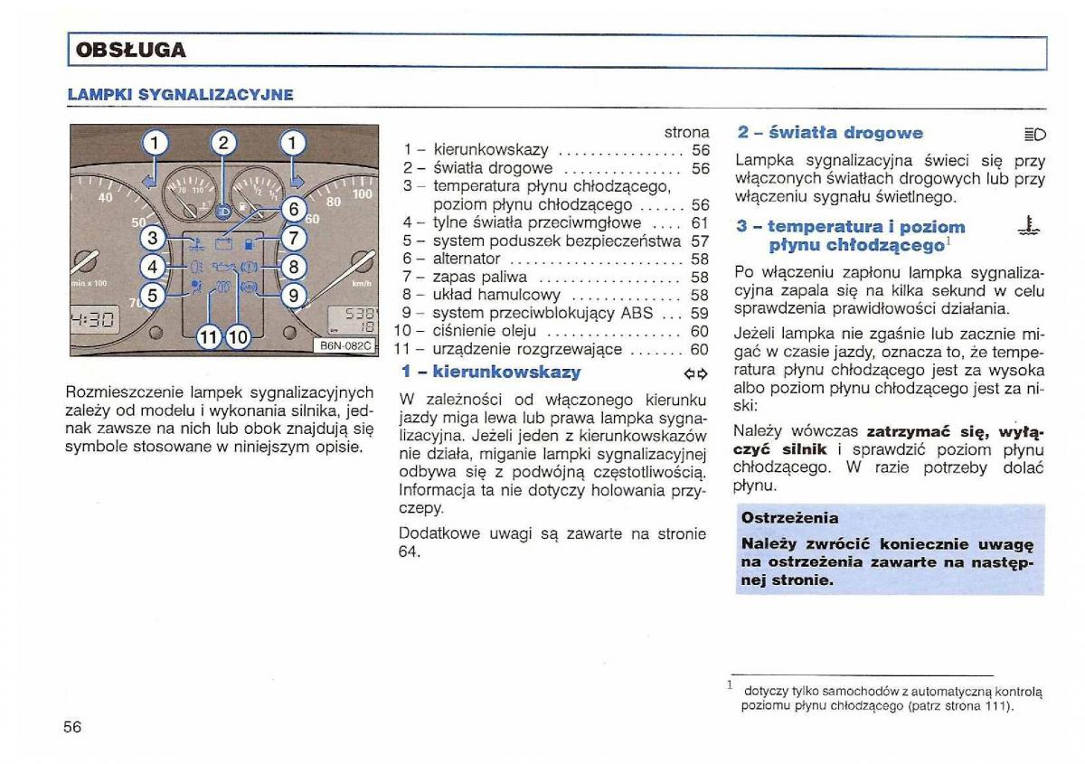 VW Polo III 3 instrukcja obslugi / page 58