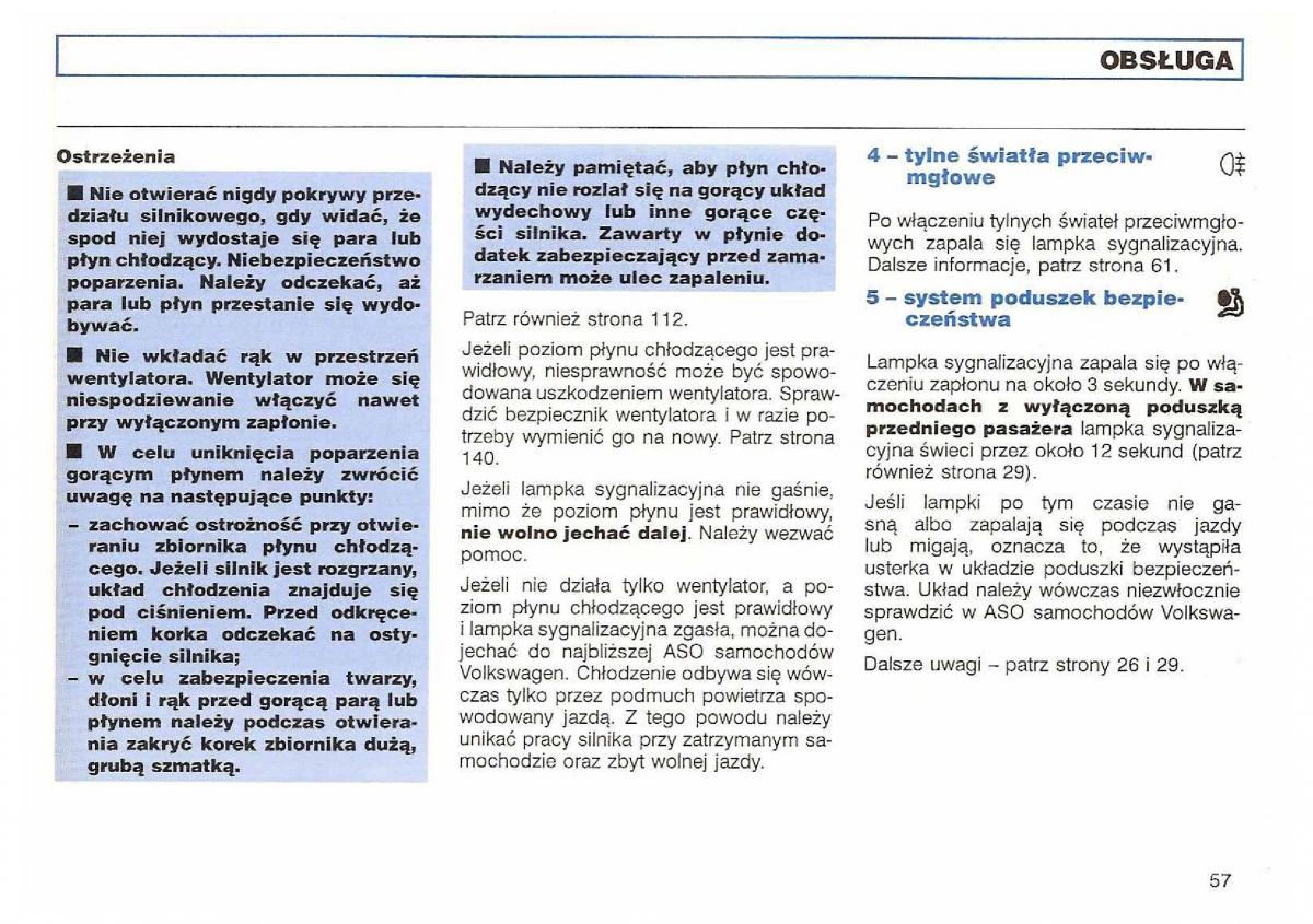 VW Polo III 3 instrukcja obslugi / page 59