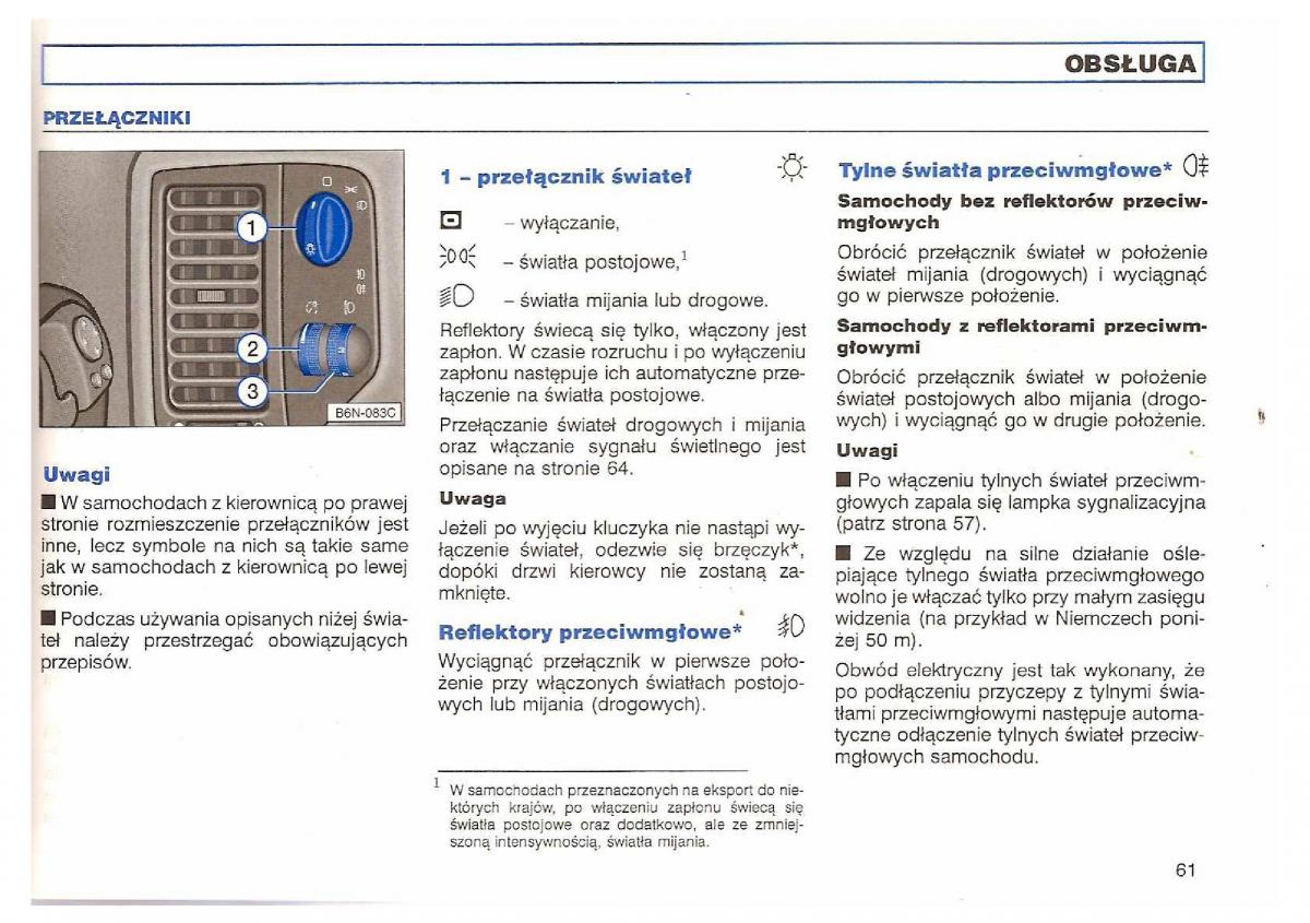 VW Polo III 3 instrukcja obslugi / page 63